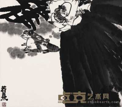 林若熹 青蛙 老鹰（二帧） 镜心 50×58cm×2